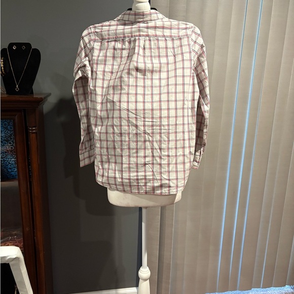 GAP Boys XXL Long Sleeve Red & White Plaid Button Up Lightweight Flannel Shirt - Picture 9 of 9